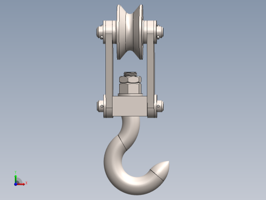 滑轮和挂钩--25--sw三维 3d模型设计图前视缩略图