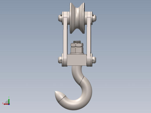 滑轮和挂钩--25--sw三维 3d模型设计图后视缩略图