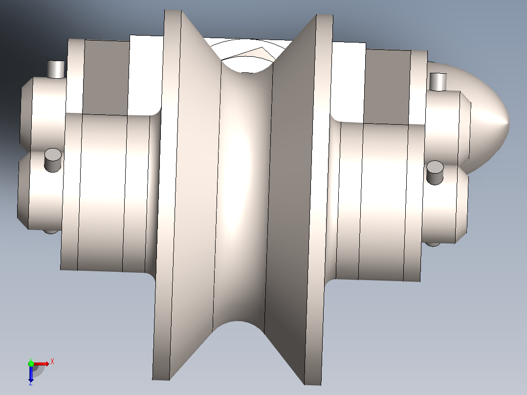 滑轮和挂钩--25--sw三维 3d模型设计图俯视图