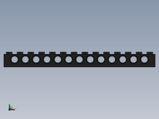 乐高机械组积木（横梁）-4211137 - 32018 Dark Stone Grey Technic Brick 1 x 14 with Holes前视缩略图