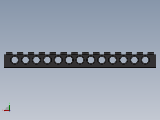 乐高机械组积木（横梁）-4211137 - 32018 Dark Stone Grey Technic Brick 1 x 14 with Holes后视缩略图