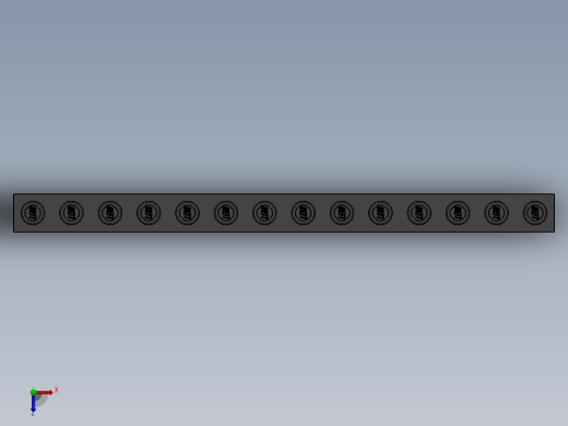 乐高机械组积木（横梁）-4211137 - 32018 Dark Stone Grey Technic Brick 1 x 14 with Holes俯视缩略图