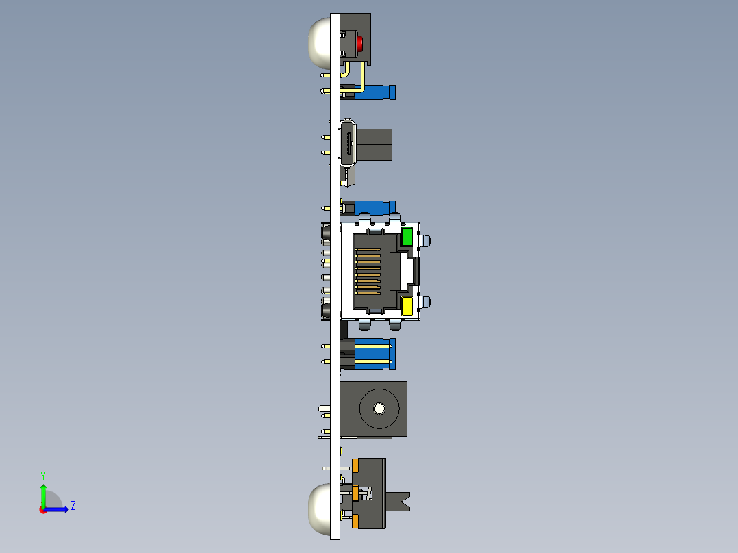 Artix-7 FPGA开发板完整模型左视图
