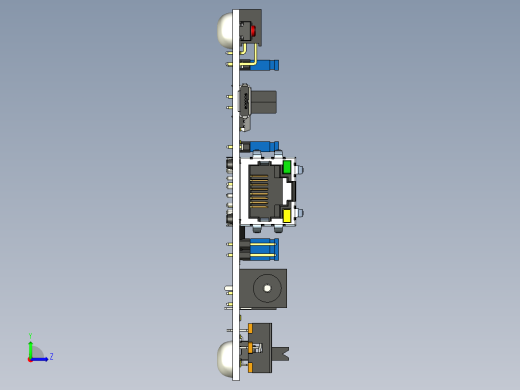 Artix-7 FPGA开发板完整模型左视缩略图