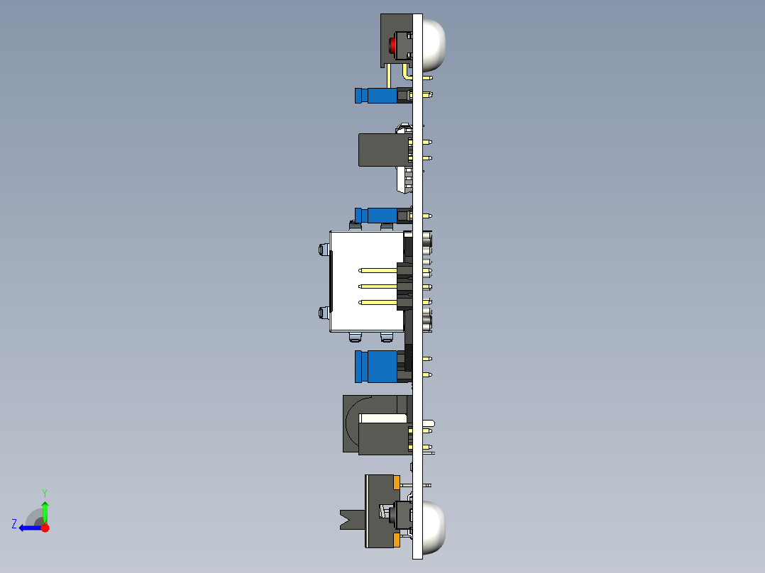 Artix-7 FPGA开发板完整模型右视图