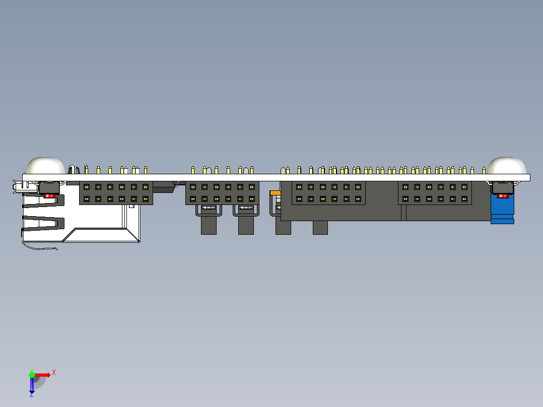 Artix-7 FPGA开发板完整模型俯视图