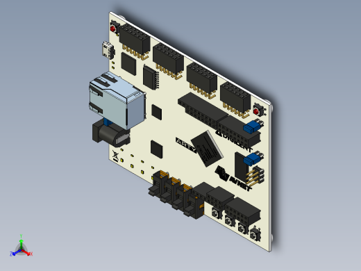 Artix-7 FPGA开发板完整模型正等轴测缩略图