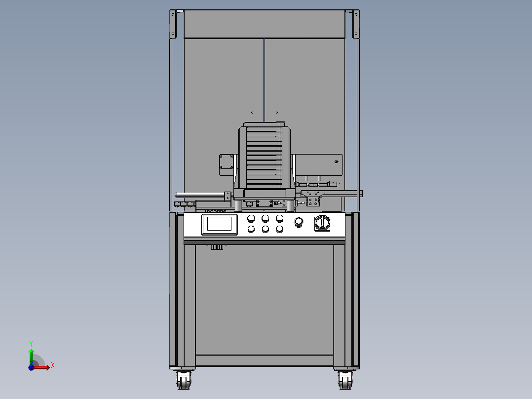 公牛插座全自动组装机3D图纸 H831非标自动化设备3D图纸3D模型前视图