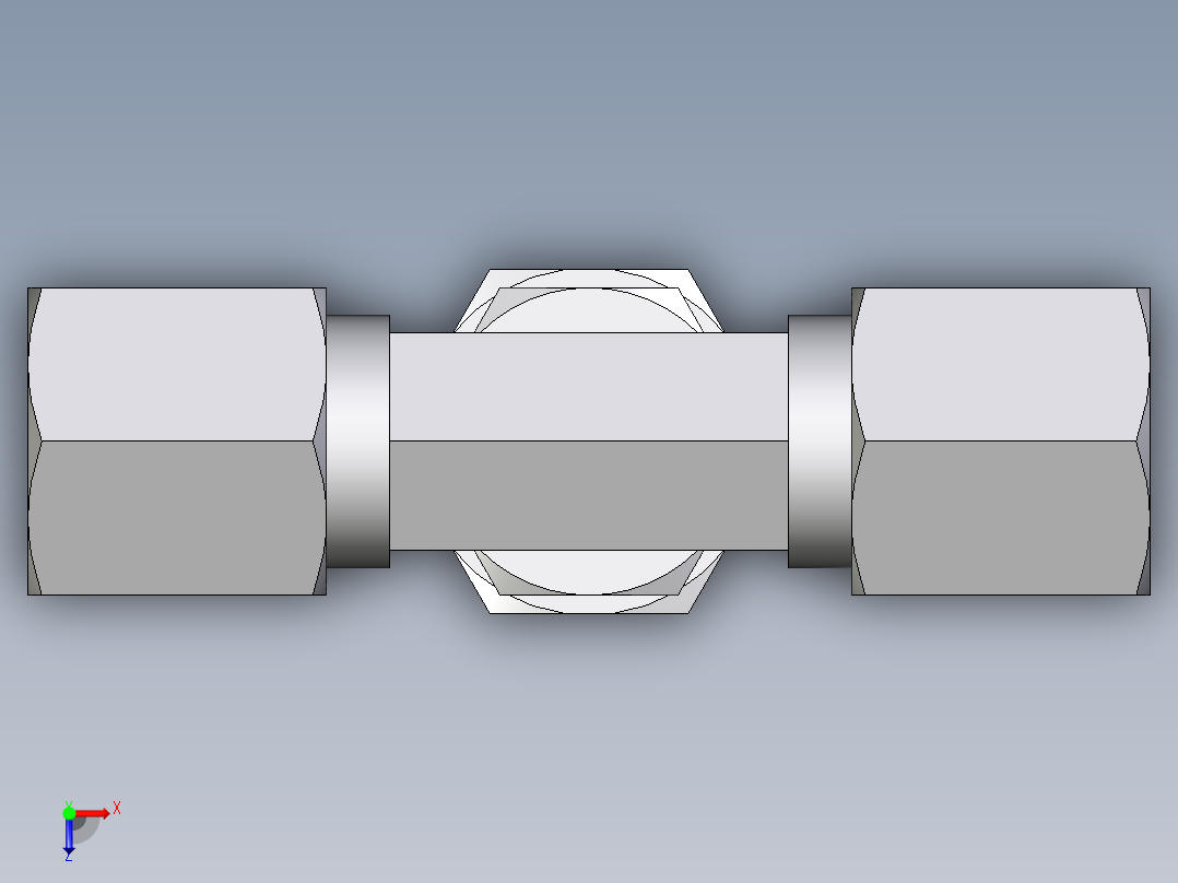 卡套式工业通用硬管接头EO_Assembled_adjustable_standpipe_branch_tee_EVT06SR71俯视图
