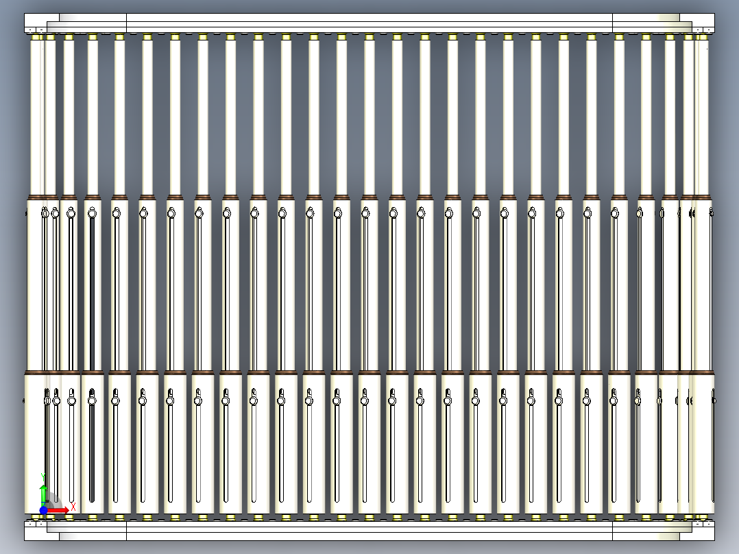 带滑管的柔性地板前视图