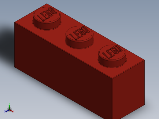 乐高套装 4421基本积木-362221 Bright Red Brick 1 x 3.SLDPRT