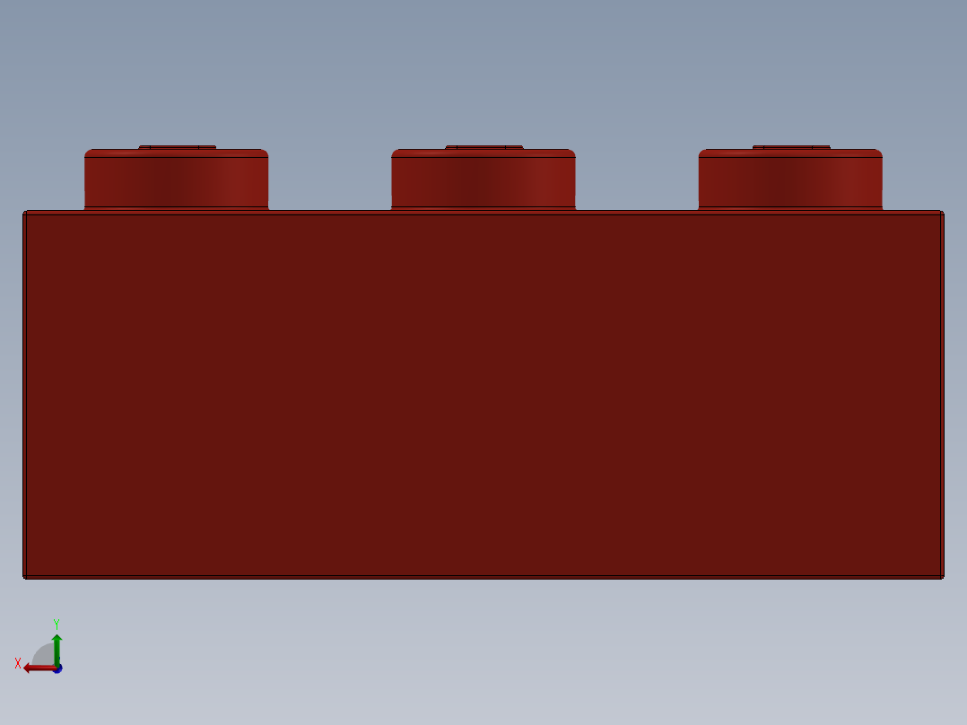 乐高套装 4421基本积木-362221 Bright Red Brick 1 x 3.SLDPRT后视图