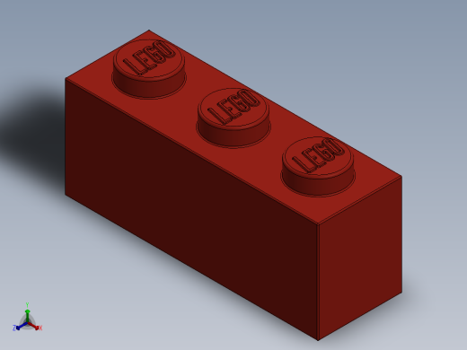 乐高套装 4421基本积木-362221 Bright Red Brick 1 x 3.SLDPRT正等轴测缩略图