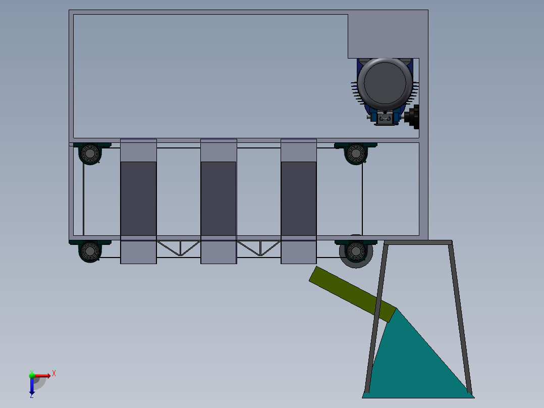 轨道式圆形果蔬分级机设计俯视图