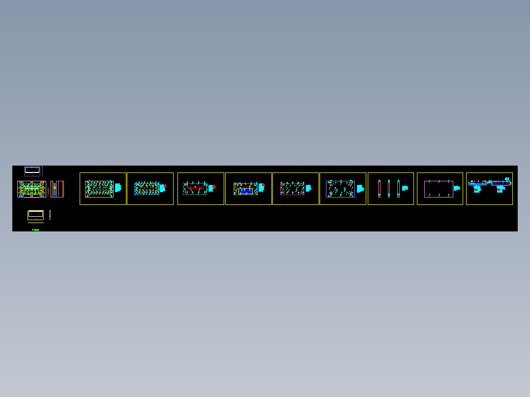 笔记本C面金属外壳制造90度成型模具设计图