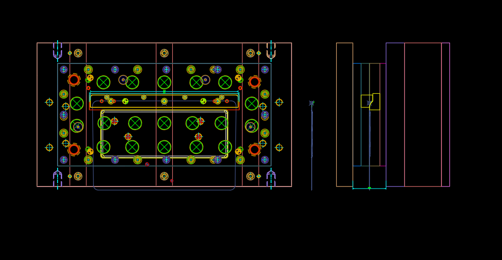 笔记本C面金属外壳制造90度成型模具设计图