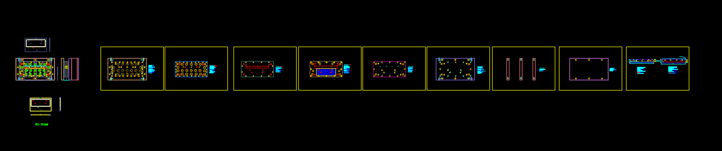 笔记本C面金属外壳制造90度成型模具设计图