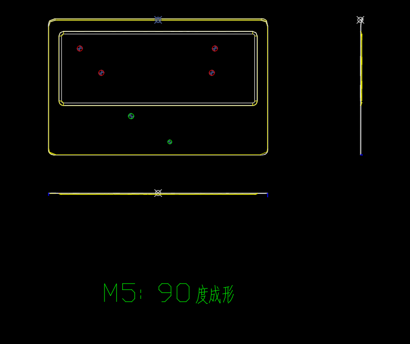 笔记本C面金属外壳制造90度成型模具设计图