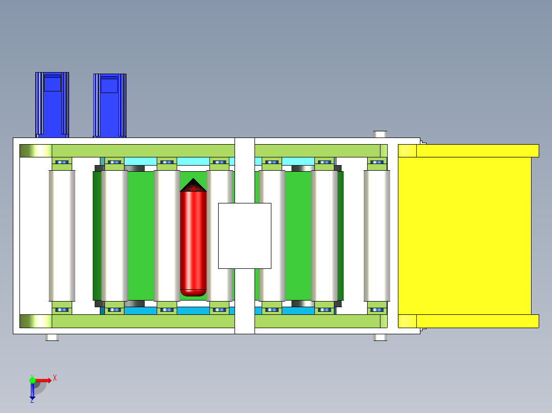 一种笔杆自动贴标机俯视图