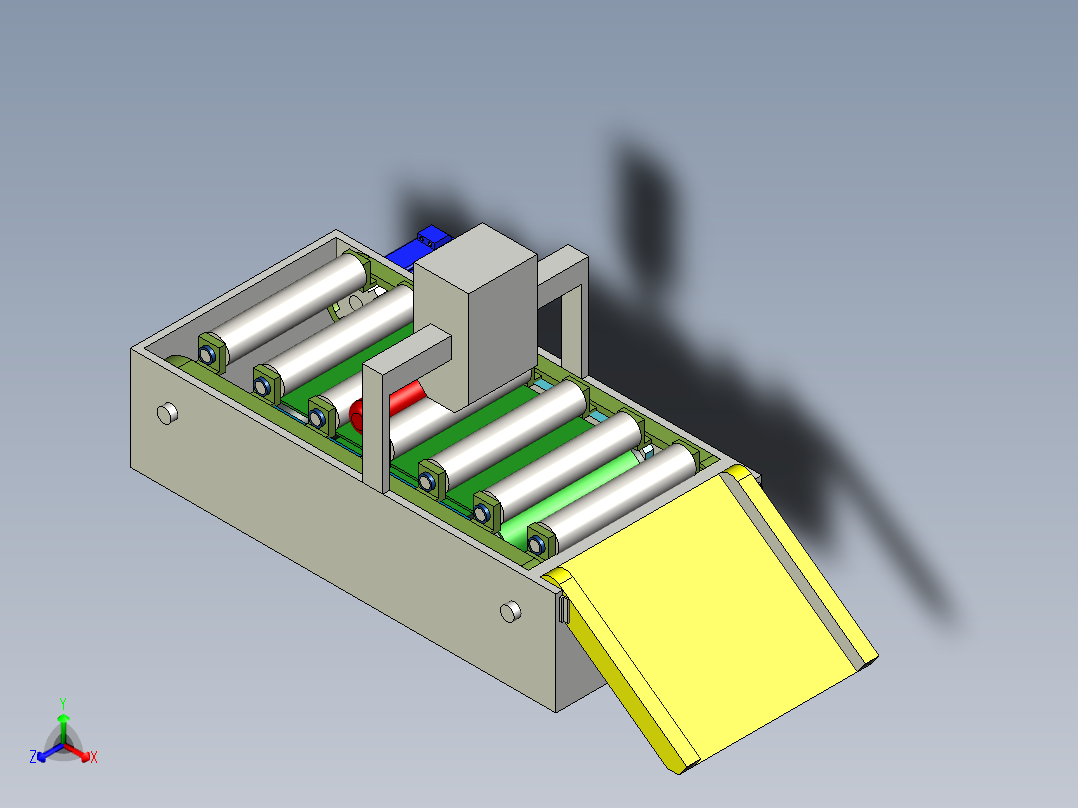 一种笔杆自动贴标机正等轴测图