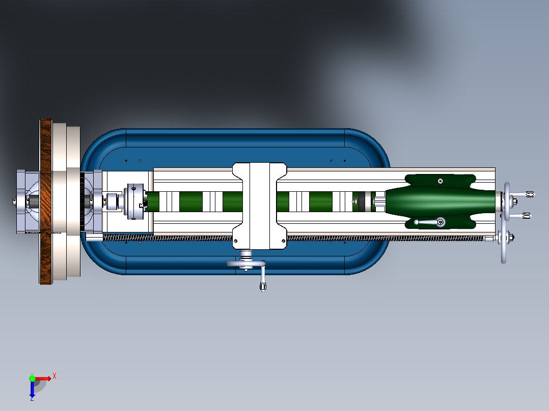 Kastle车床三维建模图纸 solidworks设计俯视图