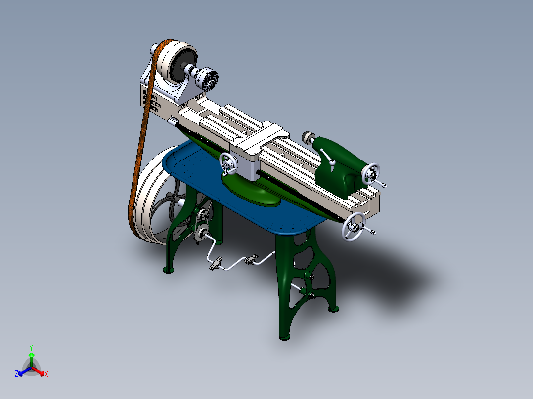 Kastle车床三维建模图纸 solidworks设计正等轴测图