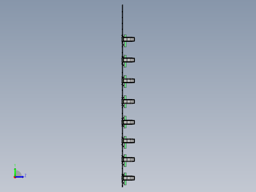 提升机设备与轨道运输车组合模拟左视图