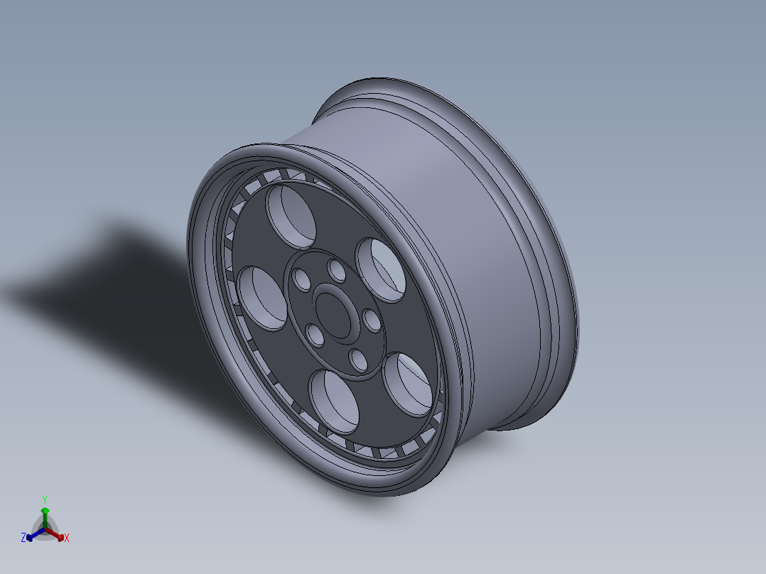 轮毂、轮胎(18)正等轴测图