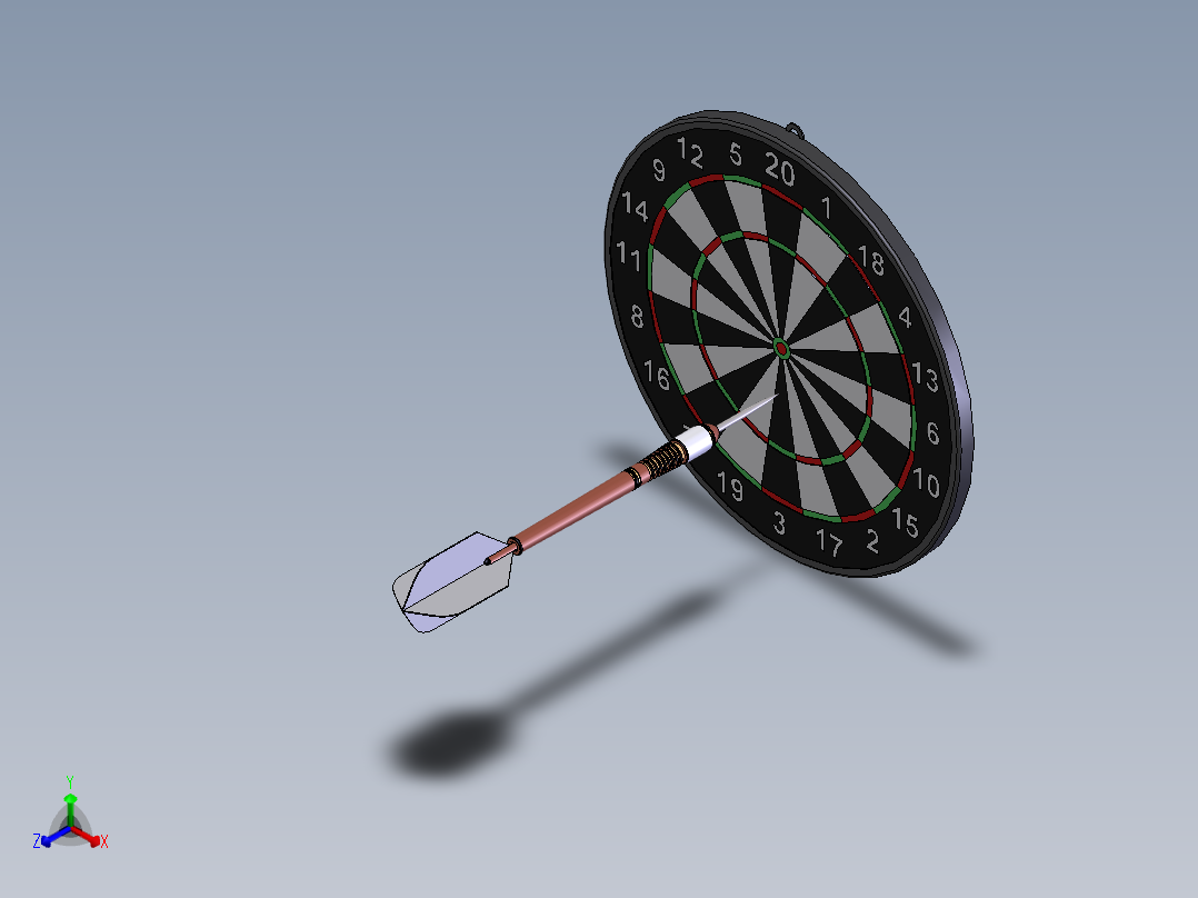 飞镖箭靶2正等轴测图