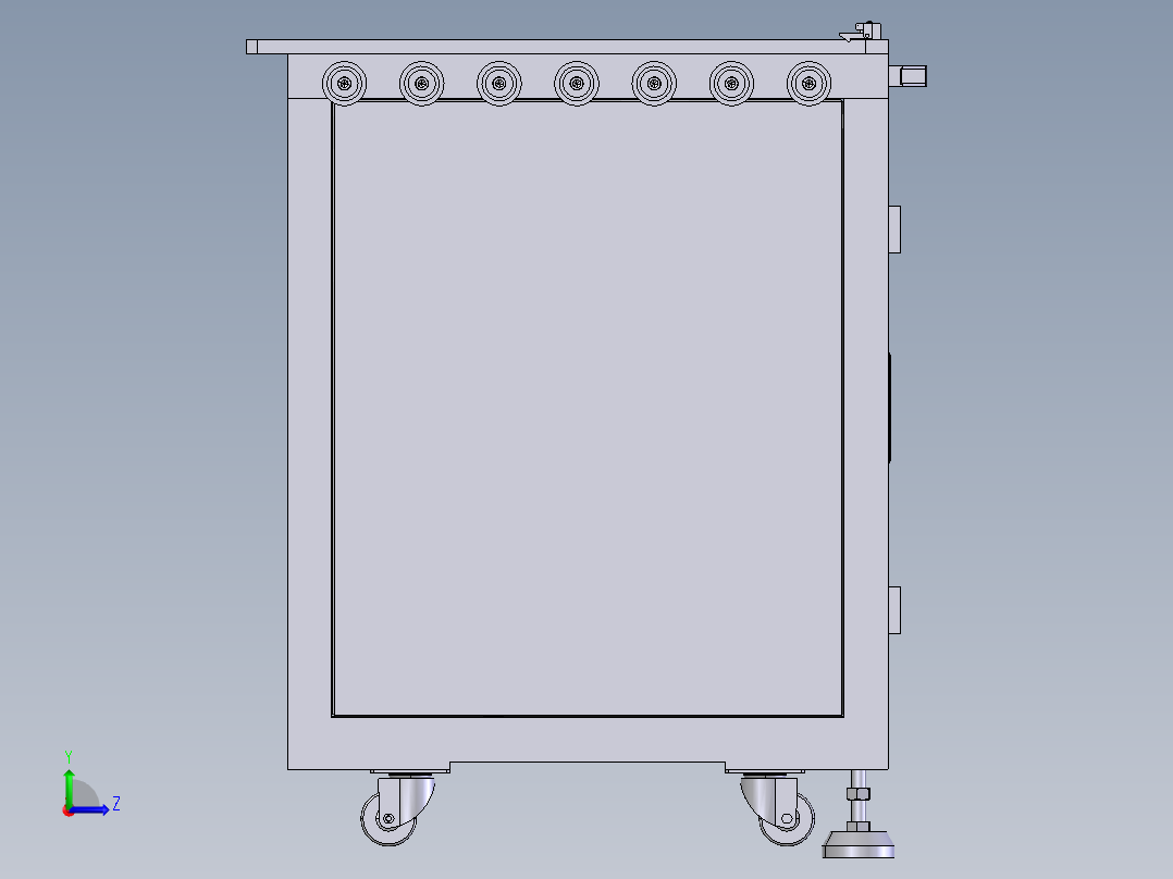 货架、一款内置设备的物料小车左视图