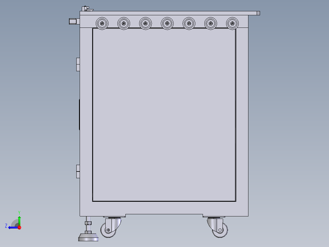 货架、一款内置设备的物料小车右视图