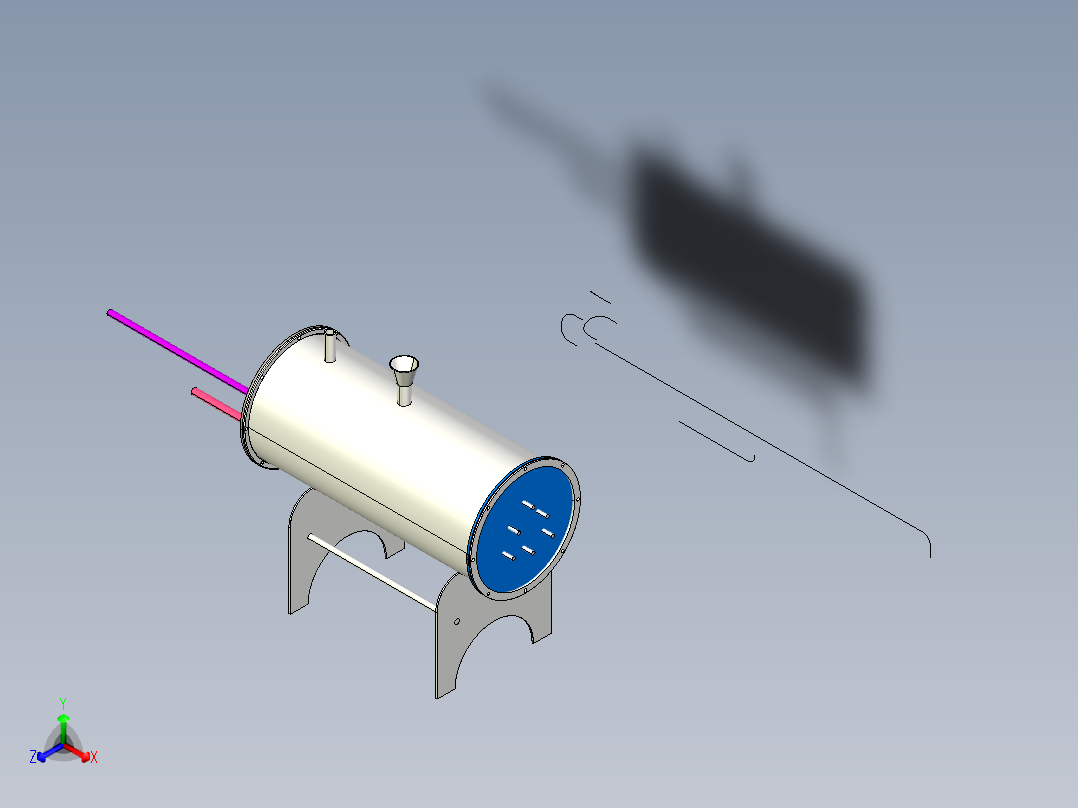加热油罐正等轴测图