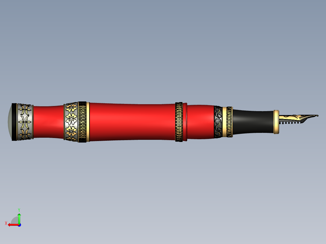 B3004598-奢华钢笔后视图