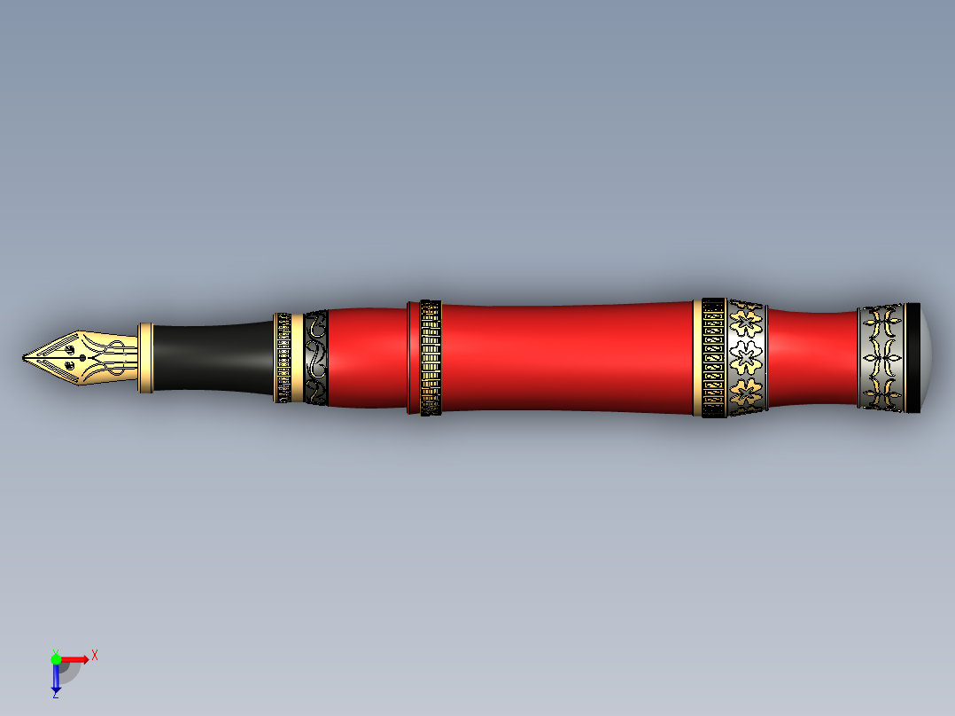 B3004598-奢华钢笔俯视图