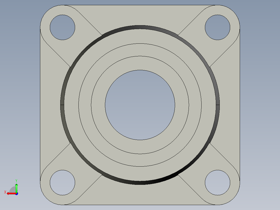 带座轴承UCF210-TR d=50后视图
