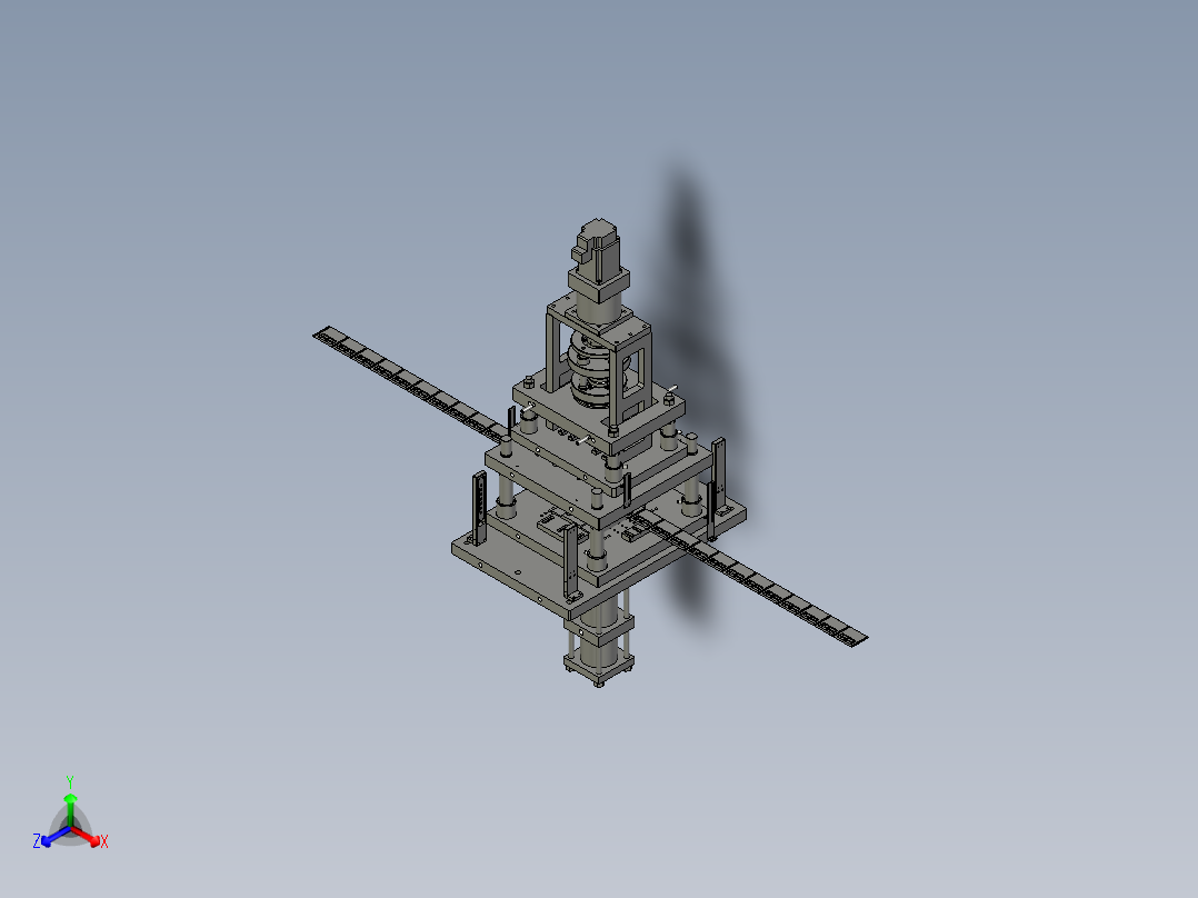 3冲坑机构------总装正等轴测图