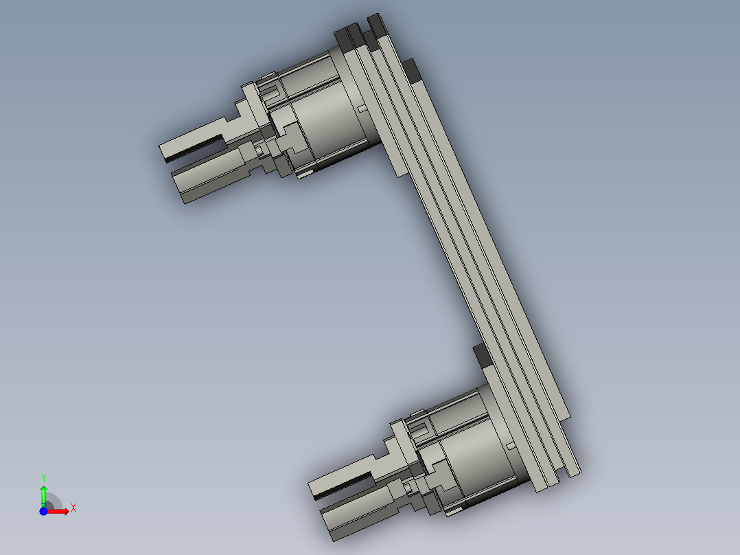 气动夹爪组件一抓2前视图