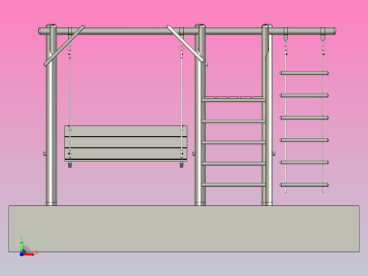 儿童秋千和梯子前视缩略图