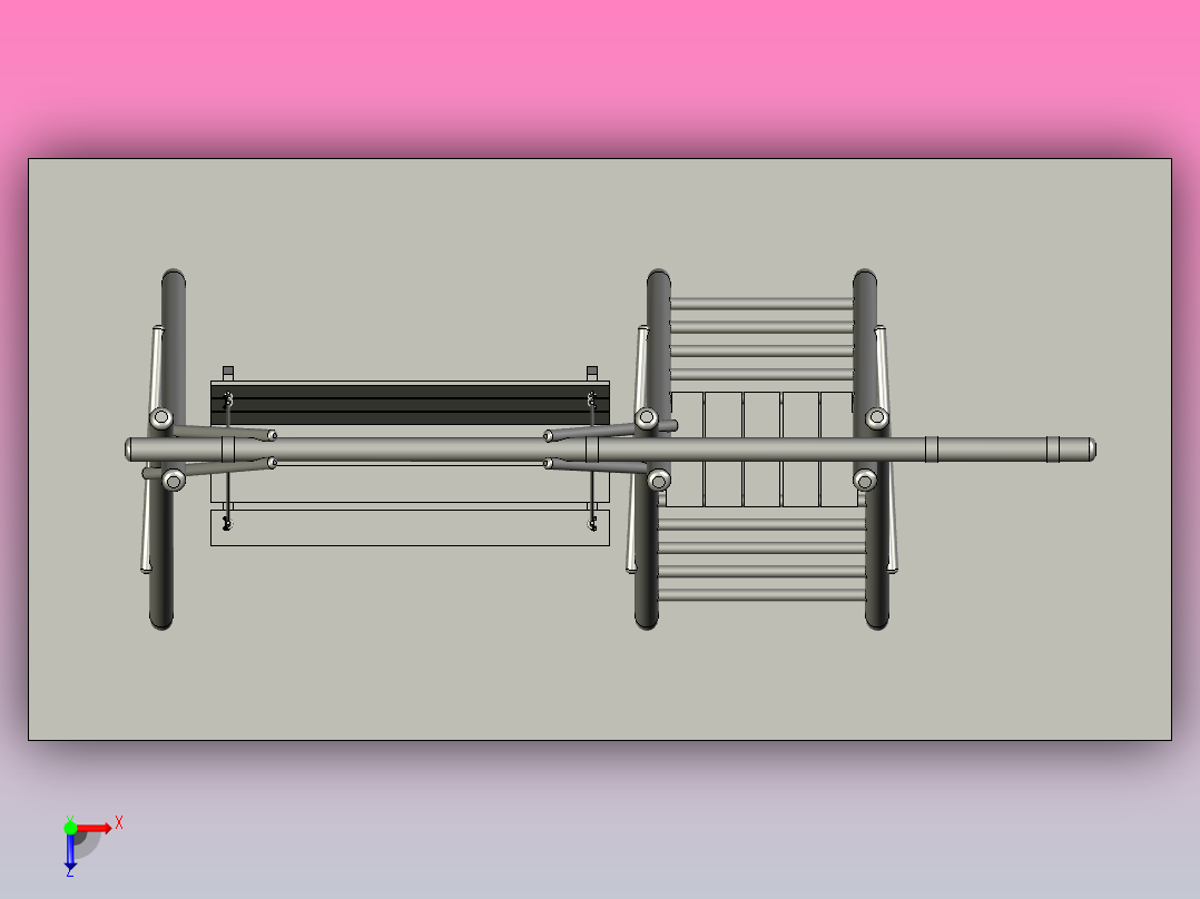 儿童秋千和梯子俯视图