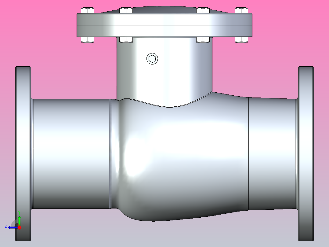 H44H-64钢制旋启式止回阀[H44H-64]400右视图