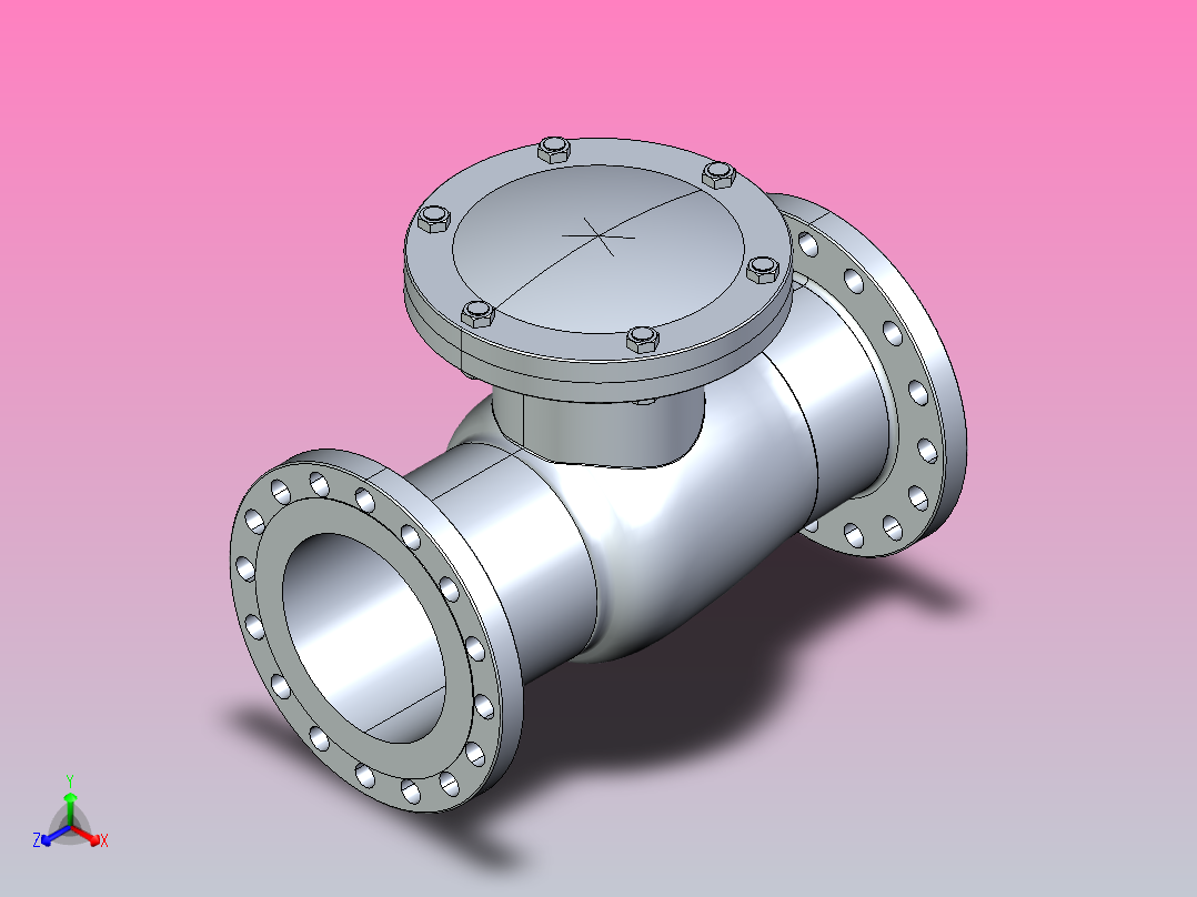 H44H-64钢制旋启式止回阀[H44H-64]400正等轴测图