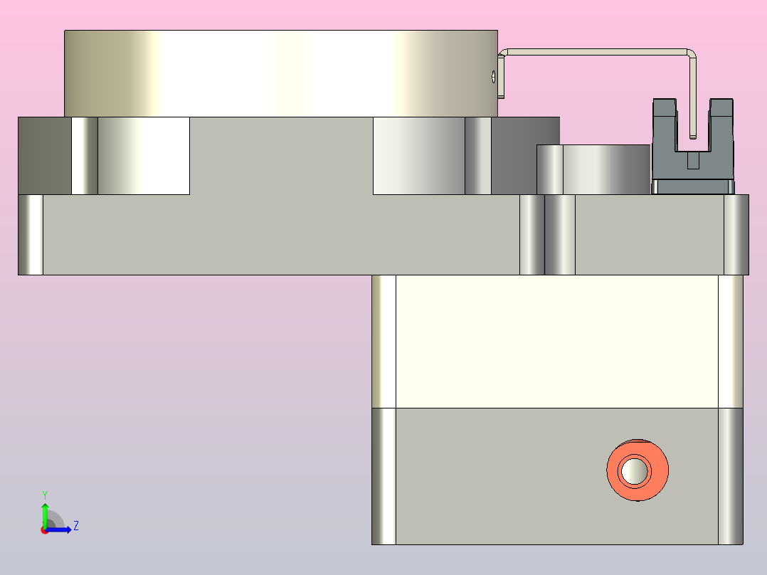 85中空旋转平台-适配57步进电机ZCT85-5-57步进左视图