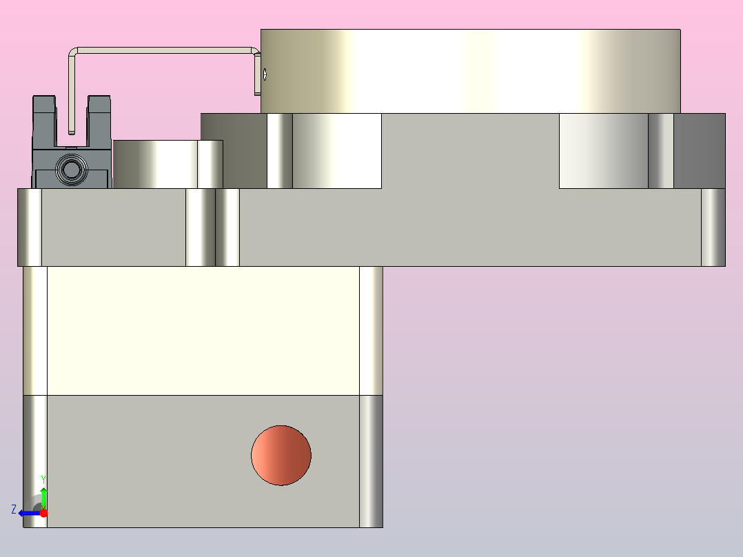 85中空旋转平台-适配57步进电机ZCT85-5-57步进右视图