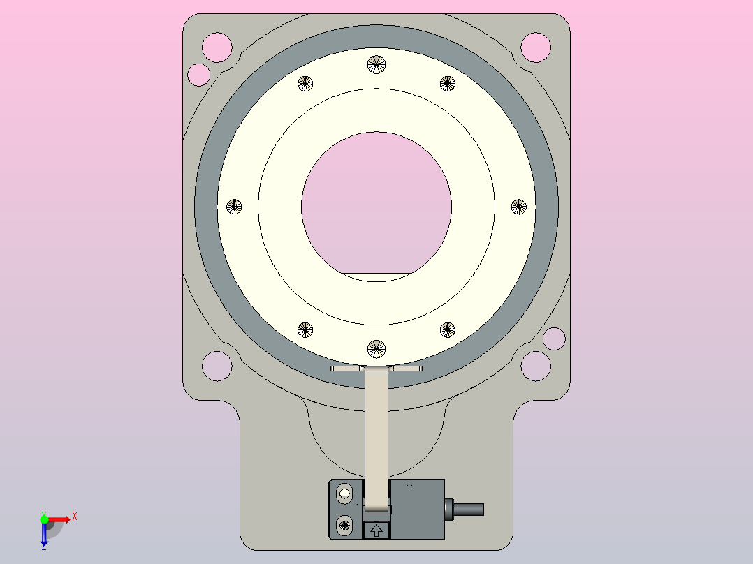 85中空旋转平台-适配57步进电机ZCT85-5-57步进俯视图