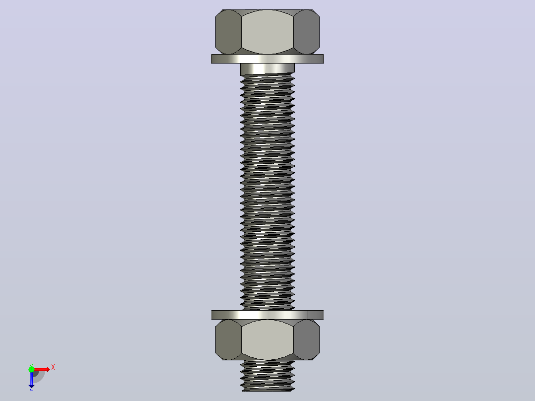 带锁紧螺母的锌钩环螺栓- M12x75mm俯视图