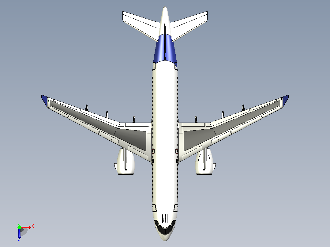 空客A220飞机俯视图