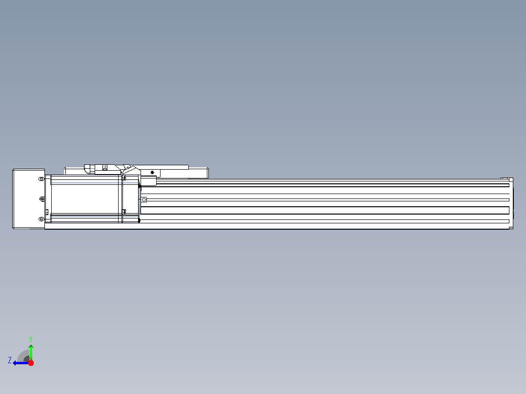 滚珠丝杠直线轴带导轨全封闭TPA-HCR-140D-2010C-L350-MR-C-P40-N3右视图