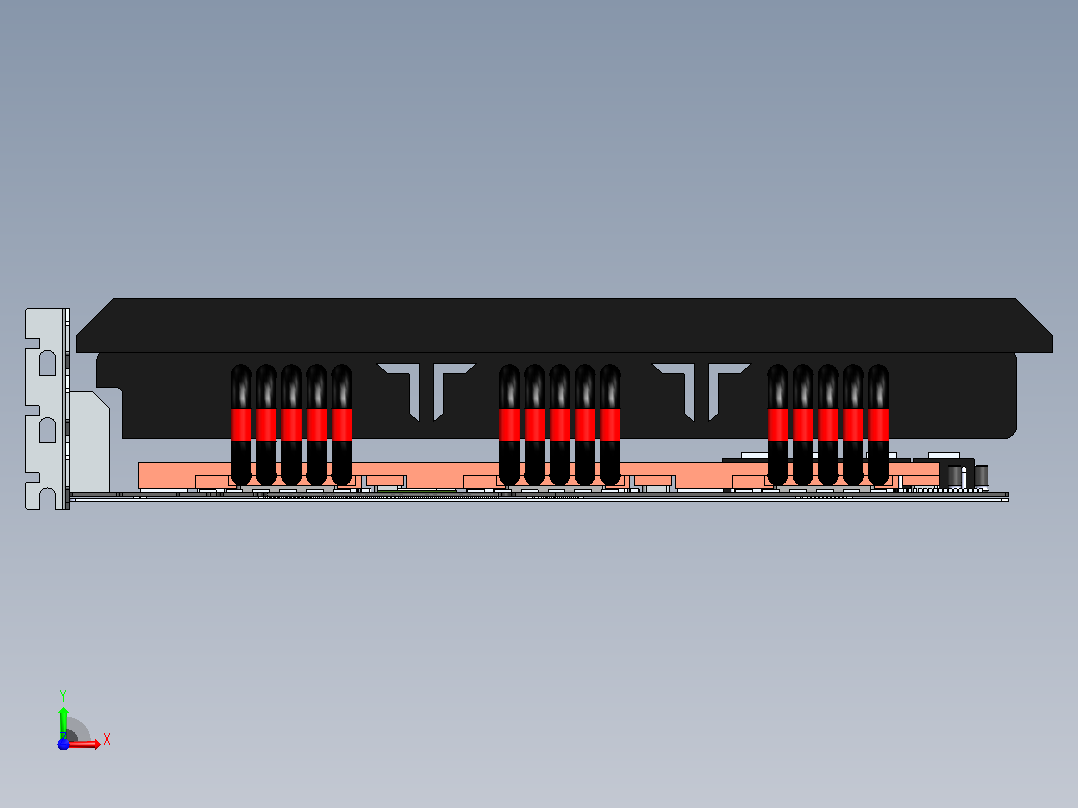 SabreImortalX3极端空气冷却器版三个GTX980gpu的单个pcb前视图