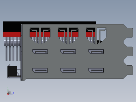 SabreImortalX3极端空气冷却器版三个GTX980gpu的单个pcb左视缩略图