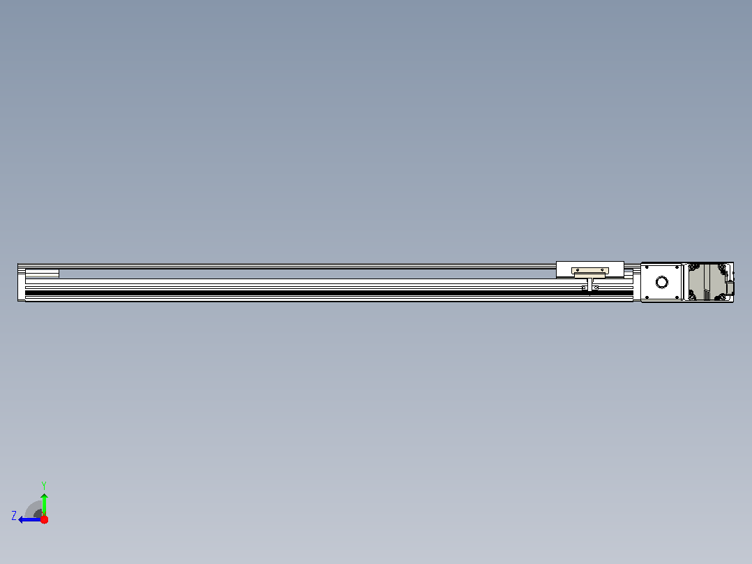 皮带直线轴半封闭可选导轨TPA-HNB-105D-90-L800-MR-C-P20-N3右视图